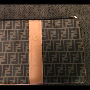 Authentic Fendi laptop/tablet carrying clutch